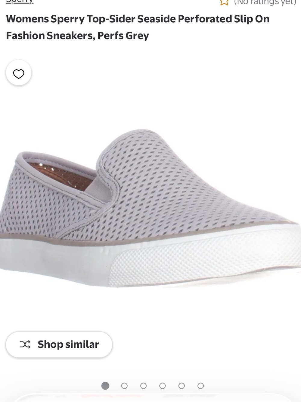 Sperry Women's Seaside Perforated Slip-On Sneakers - Grey 8.5